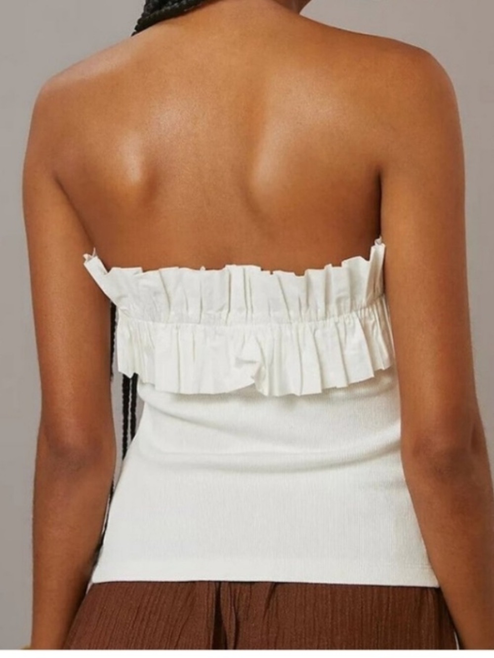 Maeve Anthropologie Poplin
Ruffle Tube Top Size medium